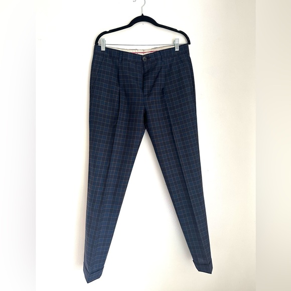 Paul Smith Blue Checkered Dress Pants